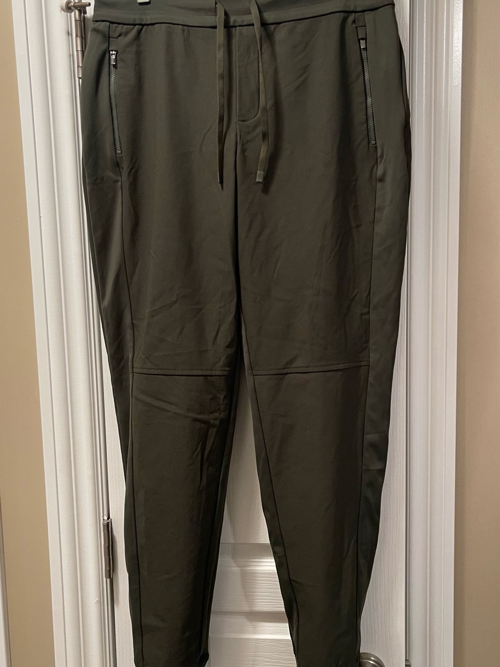 Athleta Olive Drawstring Zip-Joggers